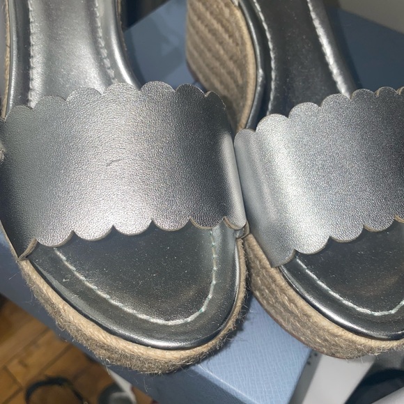 Kate Spade Silver Sandals Wedges - Picture 4 of 6